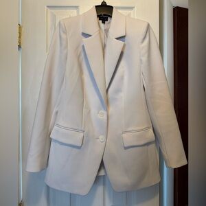 Express Super-soft Doubleknit White Blazer in Size Extra Small